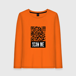 Лонгслив хлопковый женский QR Scan, цвет: оранжевый