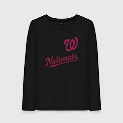 Лонгслив хлопковый женский Washington Nationals - baseball team!, цвет: черный
