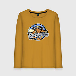 Лонгслив хлопковый женский Midland Rockhounds - baseball team, цвет: горчичный