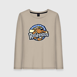 Лонгслив хлопковый женский Midland Rockhounds - baseball team, цвет: миндальный