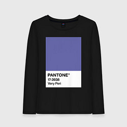 Лонгслив хлопковый женский Цвет Pantone 2022 года - Very Peri, цвет: черный