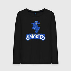 Лонгслив хлопковый женский Tennessee smokies - baseball team, цвет: черный