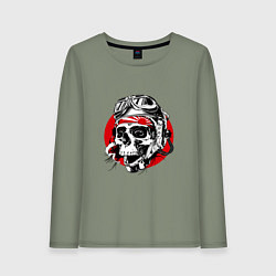 Лонгслив хлопковый женский Pilot kamikadze, цвет: авокадо