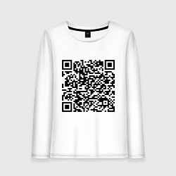 Лонгслив хлопковый женский QR-код Скала Джонсон, цвет: белый