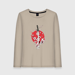 Лонгслив хлопковый женский Рассекающий клинок, цвет: миндальный