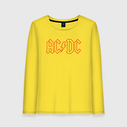 Лонгслив хлопковый женский ACDC - Logo, цвет: желтый