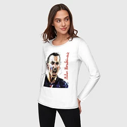 Лонгслив хлопковый женский Zlatan Ibrahimovich - striker, Milan, цвет: белый — фото 2