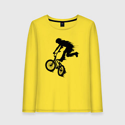 Лонгслив хлопковый женский ВЕЛОСПОРТ BMX Racing ВЕЛОСИПЕДИСТ, цвет: желтый