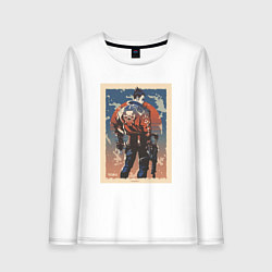 Лонгслив хлопковый женский Yoru art, цвет: белый