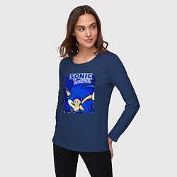 Лонгслив хлопковый женский Sonic Adventure Sonic, цвет: тёмно-синий — фото 2