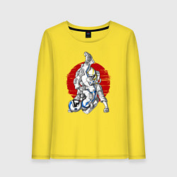 Лонгслив хлопковый женский Боевые искусства космонавтов, цвет: желтый
