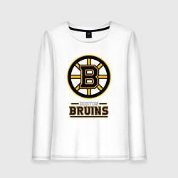 Лонгслив хлопковый женский Boston Bruins , Бостон Брюинз, цвет: белый
