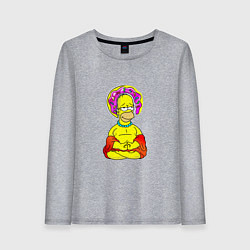 Лонгслив хлопковый женский Гомер - бог пончиков, цвет: меланж