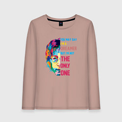 Лонгслив хлопковый женский Джон Леннон 2022, цвет: пыльно-розовый