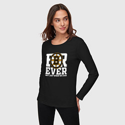 Лонгслив хлопковый женский FOREVER NOT JUST WHEN WE WIN, Boston Bruins, Босто, цвет: черный — фото 2