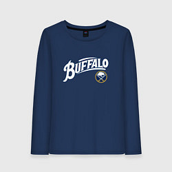 Лонгслив хлопковый женский Баффало Сейберз , Buffalo Sabres, цвет: тёмно-синий