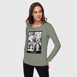 Лонгслив хлопковый женский Blackpink K-pop, цвет: авокадо — фото 2