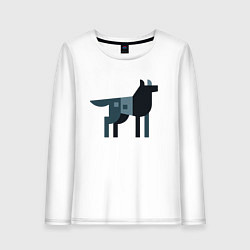 Лонгслив хлопковый женский Wolf Minimalism, цвет: белый