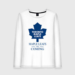 Лонгслив хлопковый женский Toronto Maple Leafs are coming Торонто Мейпл Лифс, цвет: белый