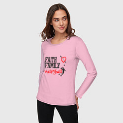 Лонгслив хлопковый женский Faith Family Volleyball, цвет: светло-розовый — фото 2
