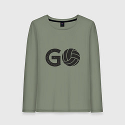 Лонгслив хлопковый женский Go Volleyball, цвет: авокадо