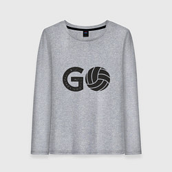 Лонгслив хлопковый женский Go Volleyball, цвет: меланж