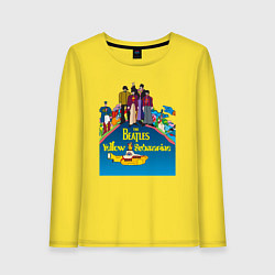 Лонгслив хлопковый женский The Beatles on a Yellow Submarine, цвет: желтый