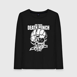 Лонгслив хлопковый женский Five Finger Death Punch Groove metal, цвет: черный