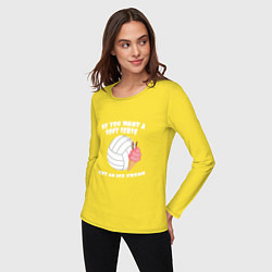 Лонгслив хлопковый женский Ice Cream Volleyball, цвет: желтый — фото 2