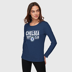 Лонгслив хлопковый женский Chelsea Football Club Челси, цвет: тёмно-синий — фото 2