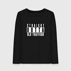 Лонгслив хлопковый женский Manchester United Straight outta Old Trafford, цвет: черный