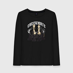 Лонгслив хлопковый женский CHECKMATE шах и мат, цвет: черный