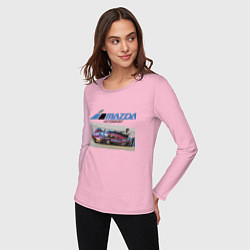 Лонгслив хлопковый женский Mazda Motorsport Racing team!, цвет: светло-розовый — фото 2