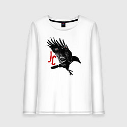Лонгслив хлопковый женский Raven JC, цвет: белый