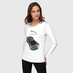 Лонгслив хлопковый женский Jaguar Motorsport, цвет: белый — фото 2