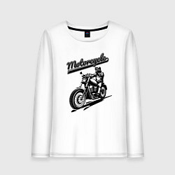 Лонгслив хлопковый женский Motorcycle Cool rider, цвет: белый