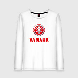 Лонгслив хлопковый женский Yamaha Логотип Ямаха, цвет: белый