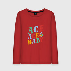 Лонгслив хлопковый женский Ace Ace Baby, цвет: красный
