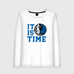 Лонгслив хлопковый женский It Is Dallas Mavericks Time Даллас Мэверикс, цвет: белый