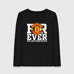 Лонгслив хлопковый женский Manchester United FOREVER NOT JUST WHEN WE WIN, цвет: черный