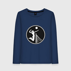Лонгслив хлопковый женский Black Volleyball, цвет: тёмно-синий