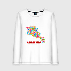 Лонгслив хлопковый женский Armenian Color, цвет: белый