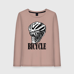 Лонгслив хлопковый женский Bicycle Skull, цвет: пыльно-розовый
