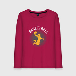 Лонгслив хлопковый женский Basketball Dunk, цвет: маджента