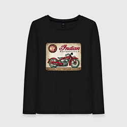 Лонгслив хлопковый женский Indian motorcycle 1901, цвет: черный