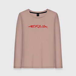 Лонгслив хлопковый женский EXILIA RED LOGO, цвет: пыльно-розовый