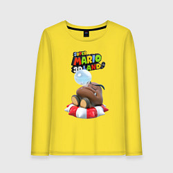 Лонгслив хлопковый женский Goomba Super Mario 3D Land, цвет: желтый