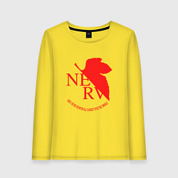 Лонгслив хлопковый женский Nerv в Neon Genesis Evangelion, цвет: желтый