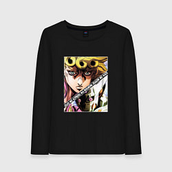 Лонгслив хлопковый женский Джорно Джованна из ДжоДжо, цвет: черный