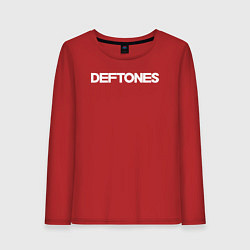 Лонгслив хлопковый женский Deftones hard rock, цвет: красный